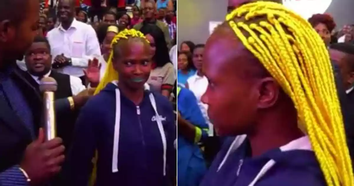 Pastor shames lady with colourful 'demonic hair', calls her a satanic agent  (photos)